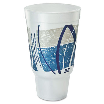 Dart® Impulse Hot-cold Foam Drinking Cup, 32 Oz, Flush Fill, Pedestal Base, White-blue-gray, 16-bag, 25 Bags-carton freeshipping - TVN Wholesale